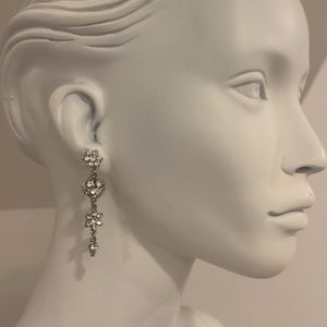 Sample pristine earrings rhodium plated Swarovski Crystal inlay.  NWT